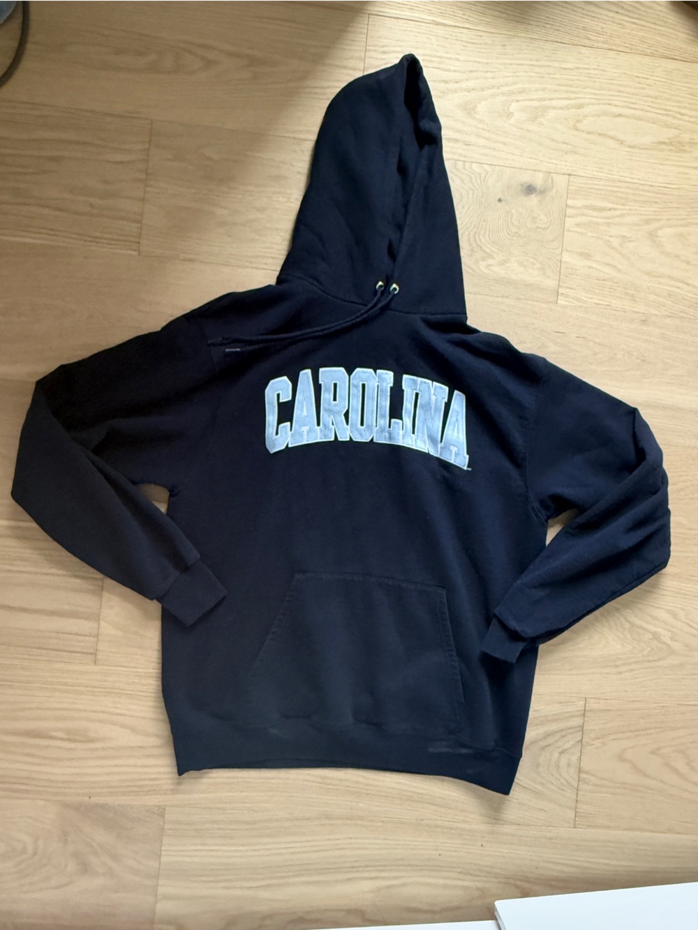 UNC Champion Navy Pullover Hoodie with Blue Logo